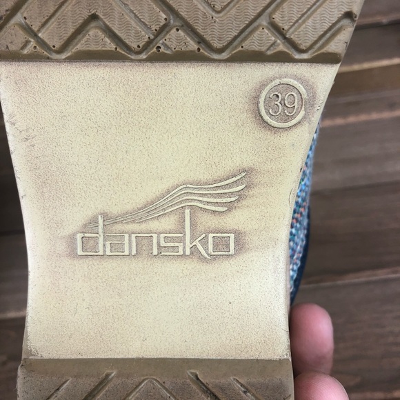 Dansko Clogs Textured Multicolor Canvas 9 - Picture 7 of 7